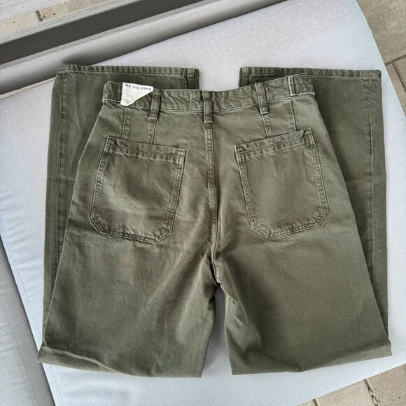 NWT Free People Palmer Cuffed Jeans Mid Rise Washed Green 28 - Picture 7 of 11